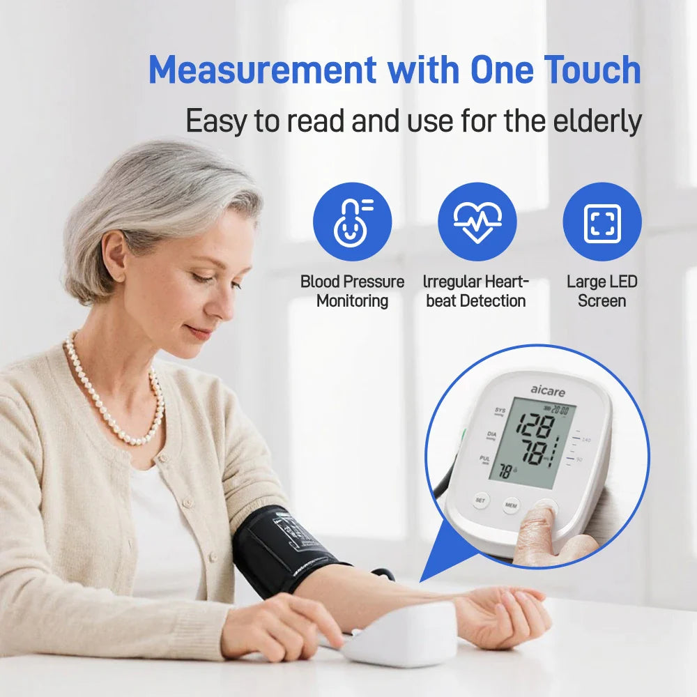Digital blood pressure monitor arm cuff for home cardiovascular health measurement