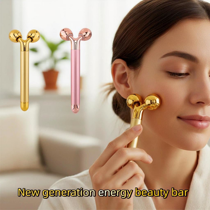Woman using an advanced Tidesmit electric face massager tool for professional skin rejuvenation