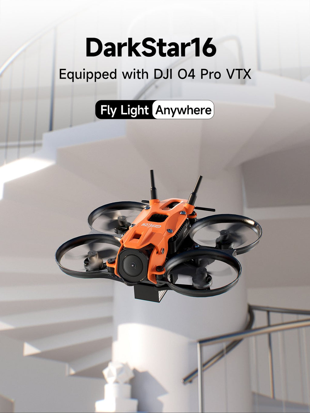 DarkStar16 1.6-Inch FPV Racing Quadcopter with High-KV Motors Tidesmit