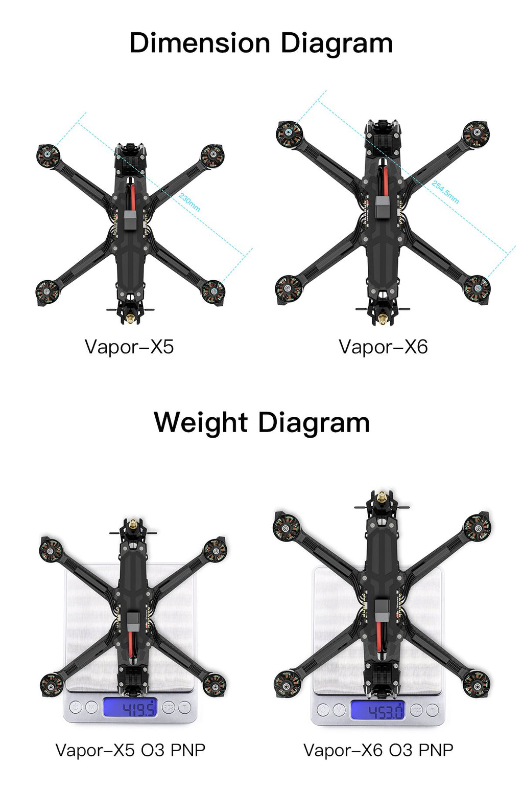 FPV Freestyle Drone 5 Inch Analog X-Frame ELRS System by Tidesmit Tidesmit