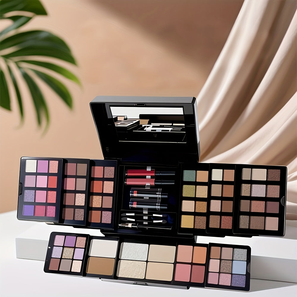 86-Color Multifunctional Makeup Gift Box, Includes Blush, Eyeshadow, Contouring, Highlighter, Natural Dimension, Matte Satin Finish, Portable Carry Case, Suitable for Women'S Holiday Gift, Festival Party, Back-to-School Seaso Tidesmit