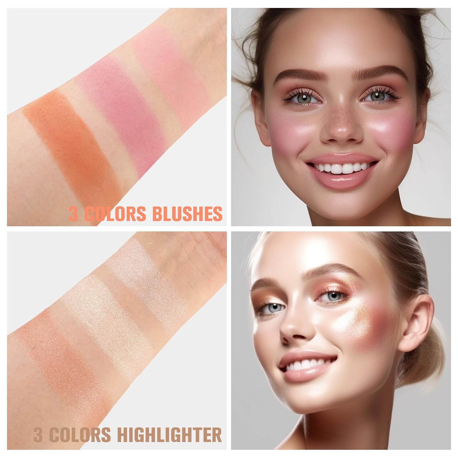 Christmas Makeup Kit 60 Colors All in One Set with Mirror | Includes Blusher, Highlighter, Compact Powder, Brow Powder, Lipstick, Glitter, Eyeliner, Mixed Color System, Paste Form | Makeup Gift for Women Tidesmit