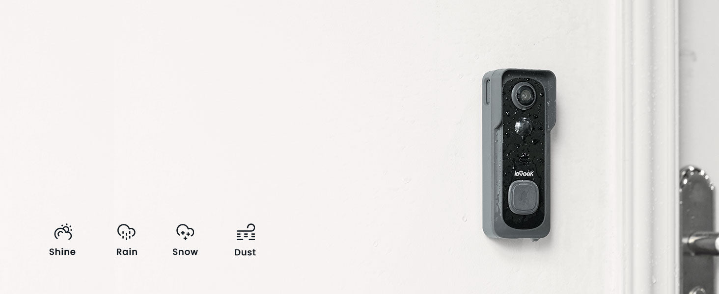 ieGeek 2K Doorbell Camera Wireless -Video Doorbell with Chime Ringer, Smart Wifi Doorbell AI & PIR Motion Detection
