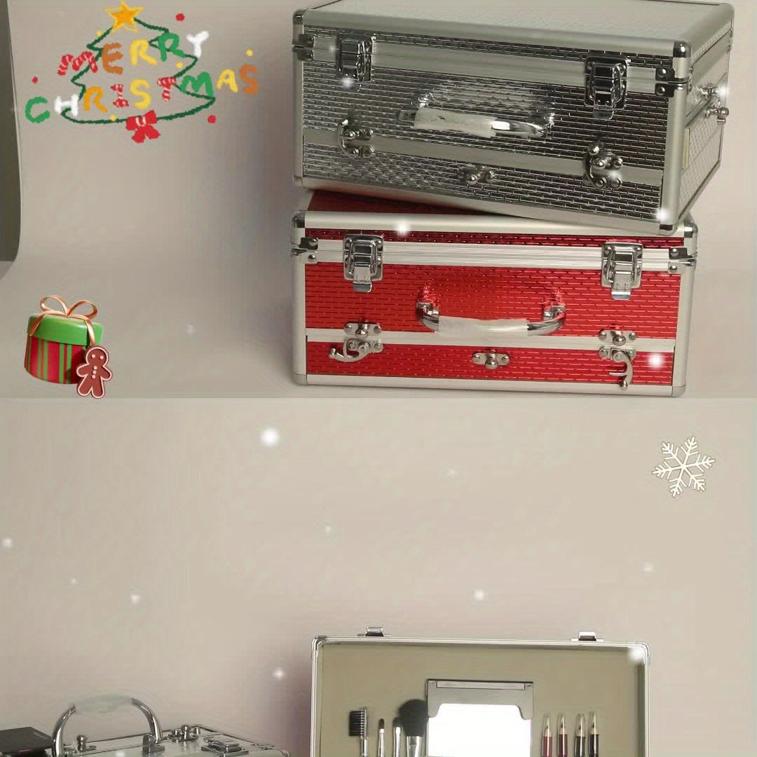 Waterproof All-in-1 Makeup Gift Box Set, Including Makeup Brushes, Blush, Lip Gloss, Eye Shadow Palette, Lipstick, Mascara, Built-in Mirror for Easy Makeup Touch-ups, A Full Set Of Makeup Tool-Ideal Gift Tidesmit