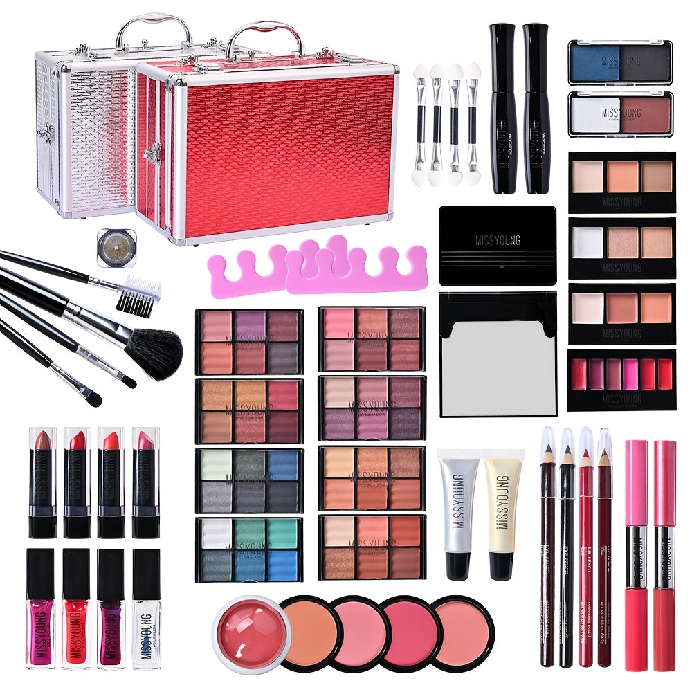 Multifunctional Luxury Makeup Gift - Full Set of Makeup for Beginners and Professional Makeup Artists, Including Eyeshadow, Lipstick, Blush, Foundation, Highlighter, and Brushes | High Quality, Convenient for Holiday Gifts/Tr Tidesmit
