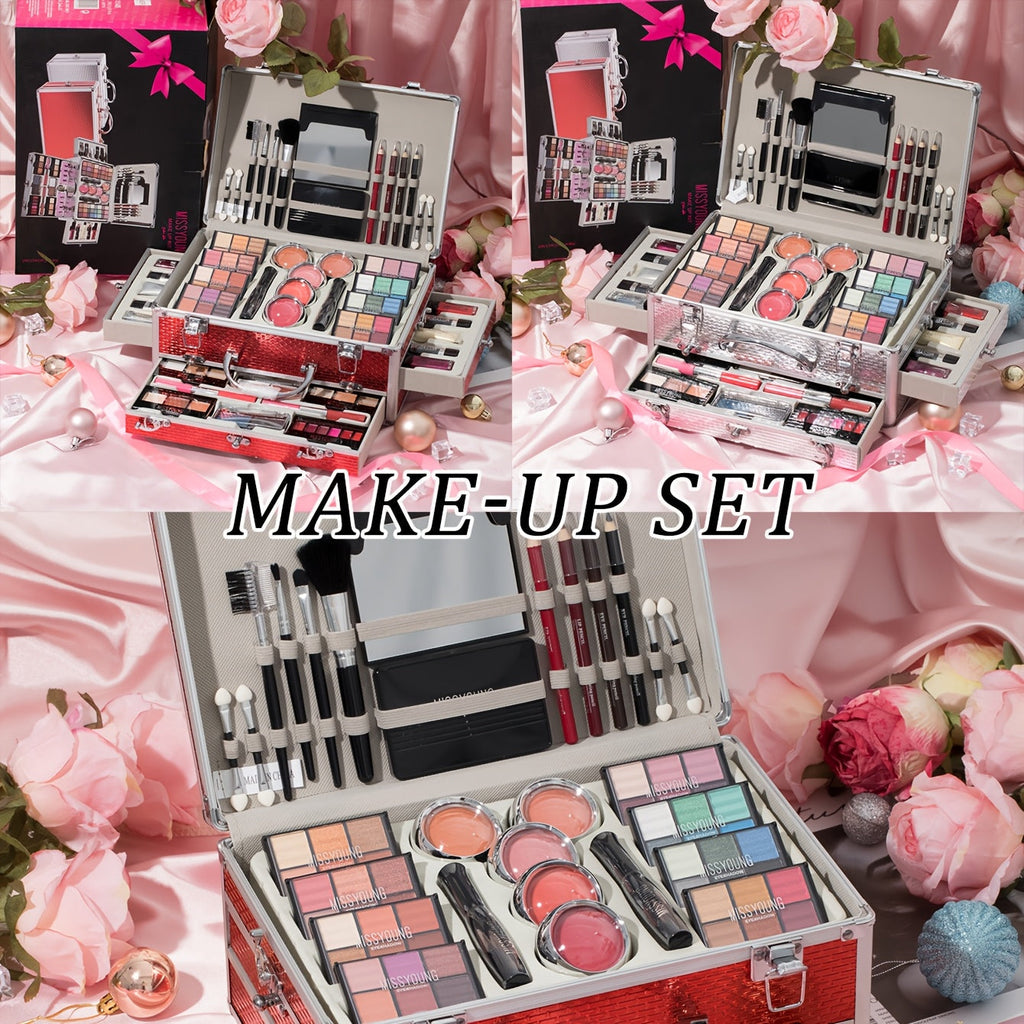 All-in-One Makeup Gift Set with Eyeshadow Palette, Lip Colors, Brushes & Creams - Complete Cosmetic Kit for Valentine'S Day, New Year'S Eve, Makeup Gift Set, Beauty Collection, Elegant Packaging, Highquality Brushes, Beauty E Tidesmit