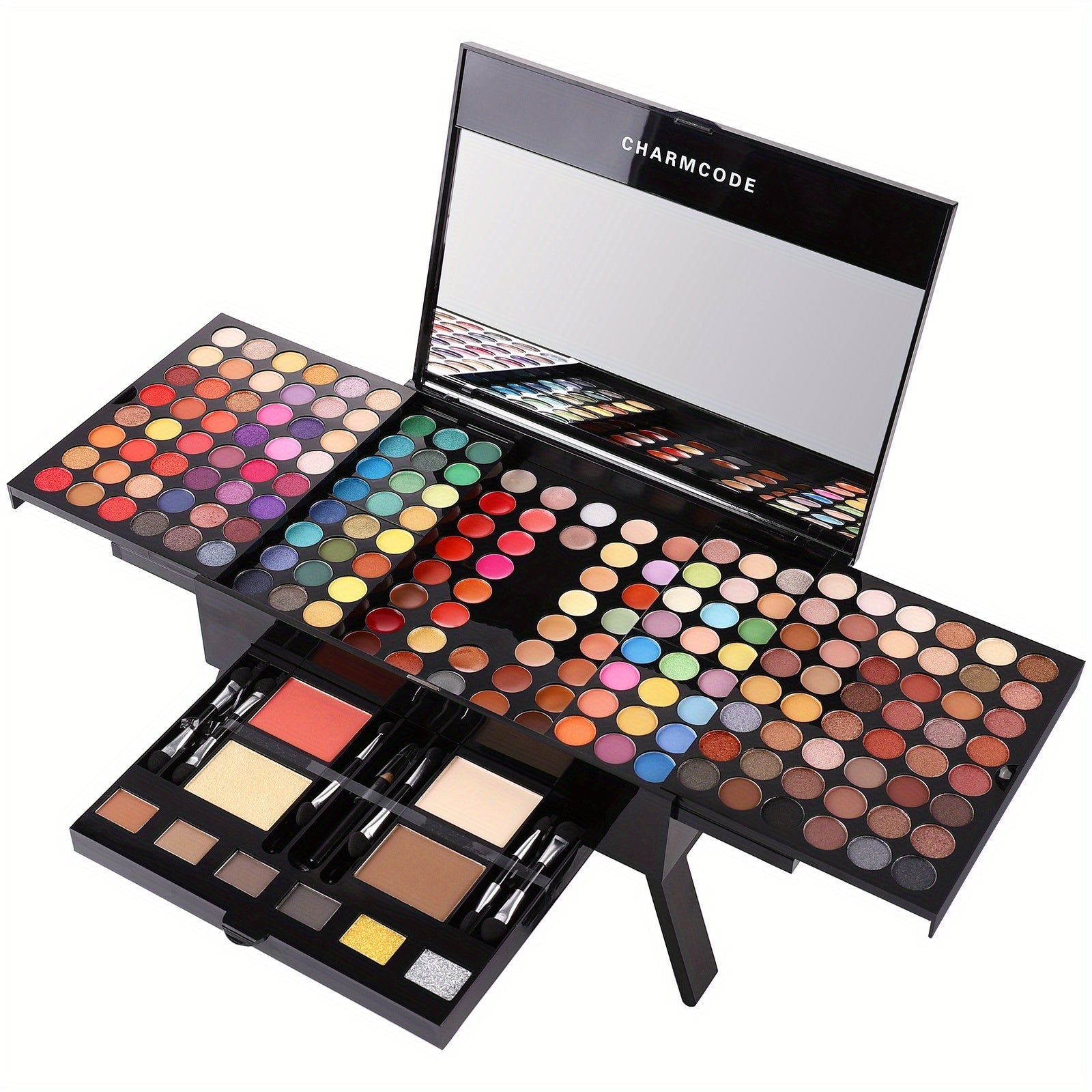 CHARMCODE 190 Colors All-in-One Makeup Palette Set with Eyeshadow, Blush, Concealer, Eyebrow & Eyeliner - 190-Color Professional Cosmetic Kit with Mirror, Brushes-like Applicators & Travel-Friendly Case - Complete Makeup Gift Tidesmit