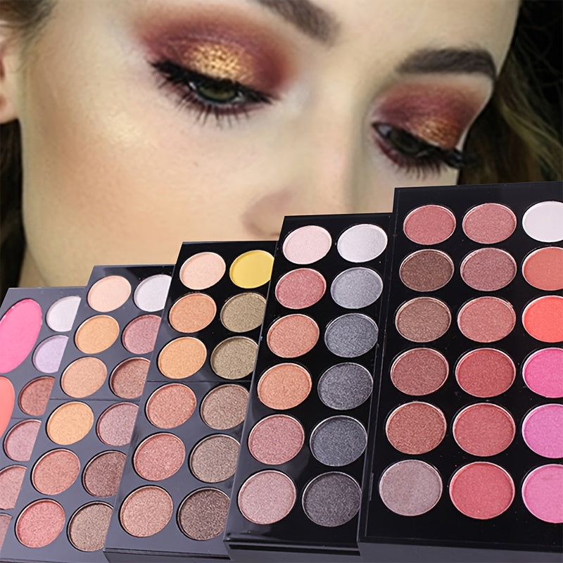 142 Color Basic Makeup Set, Matte/Satin/Metal Finish Eyeshadow Palette with 19+ Colors, 3 Blush, 3 Eyebrow Powder, and Brush for Professional and Personal Use Tidesmit