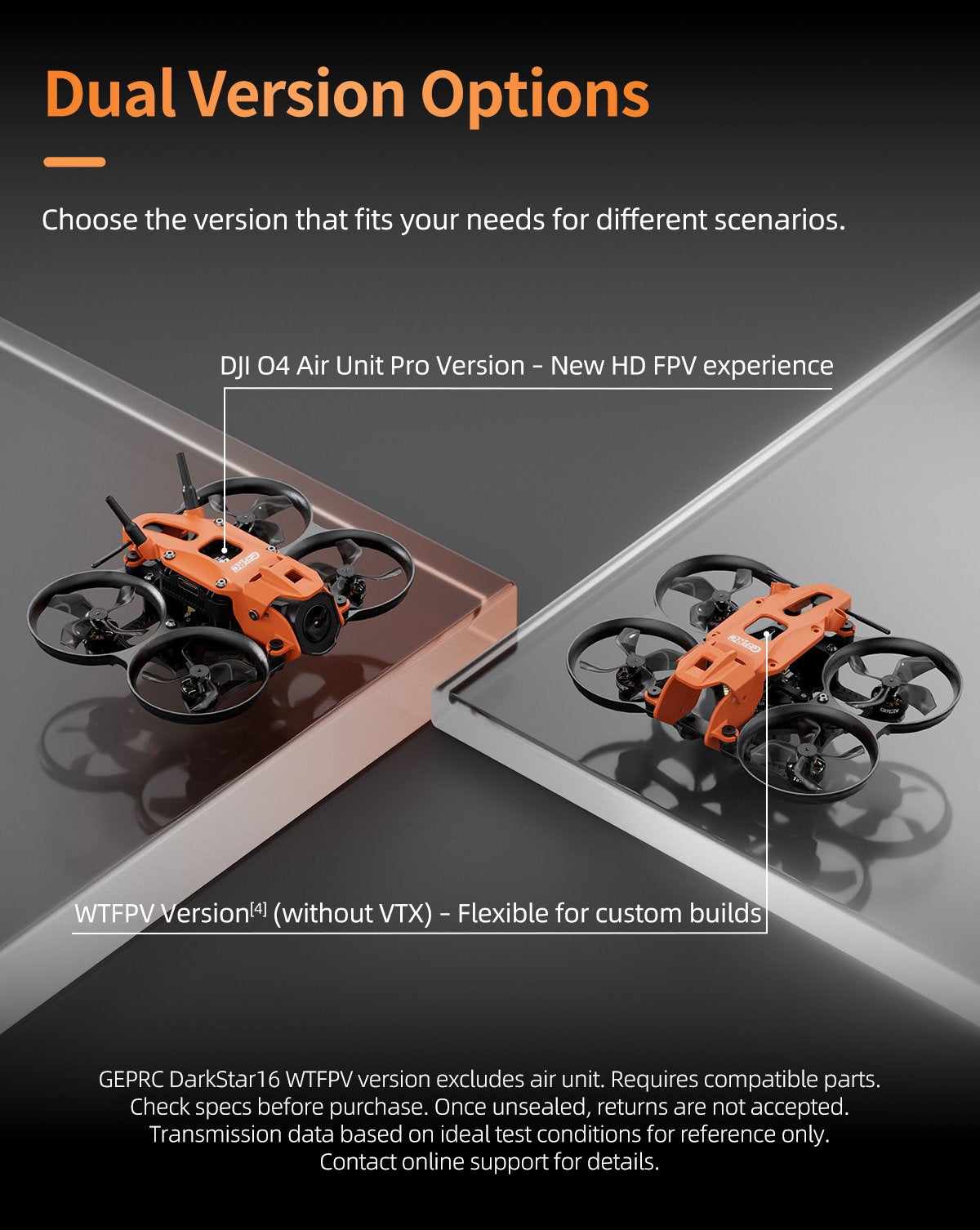 DarkStar16 1.6-Inch FPV Racing Quadcopter with High-KV Motors Tidesmit
