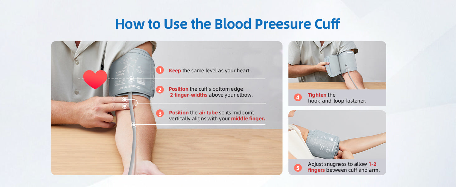 Checkme Large Blood Pressure Cuff for Adult Upper Arm Cuff Compatible with Most BP Monitors with 6 Connectors