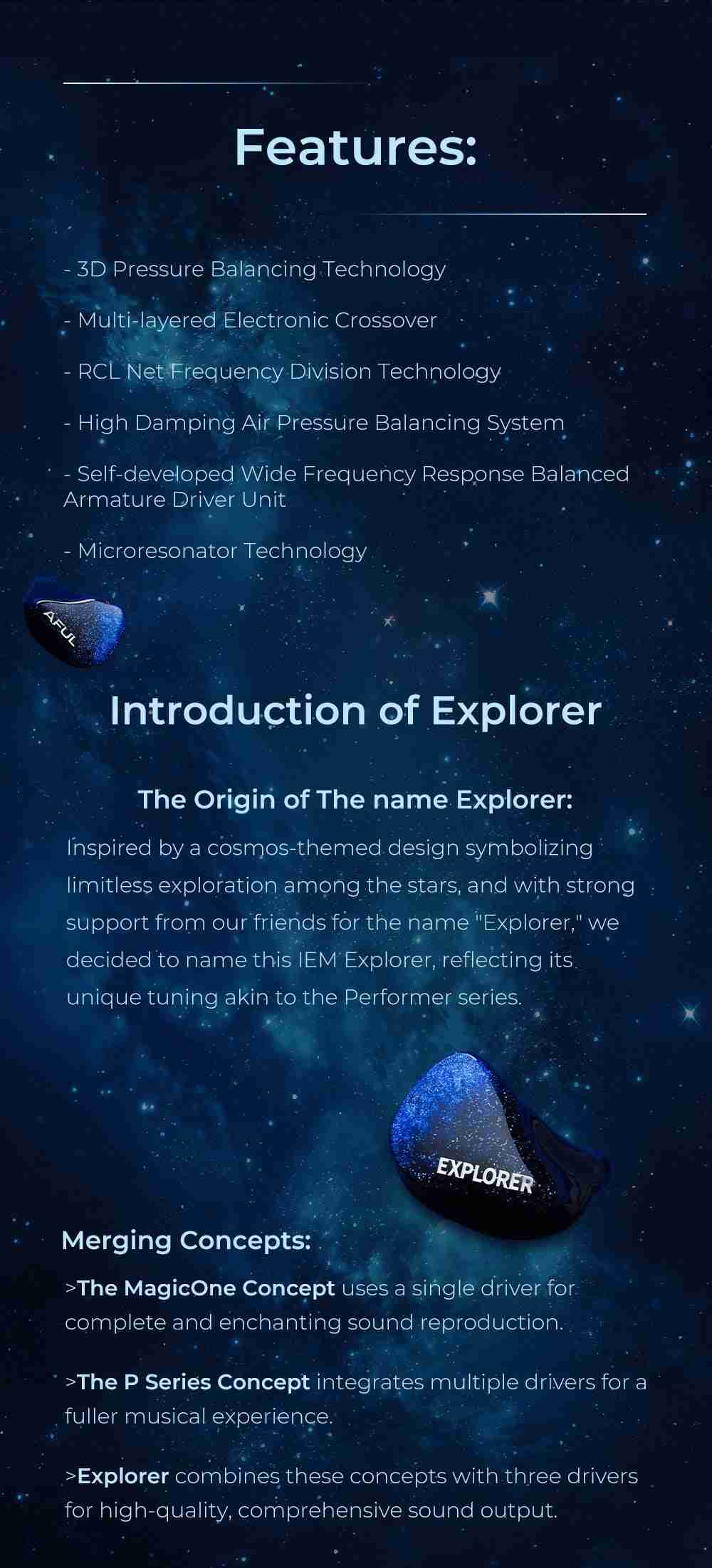 AFUL Explorer Hybrid In-Ear Monitors | 1DD+2BA HiFi Audio Performance Tidesmit