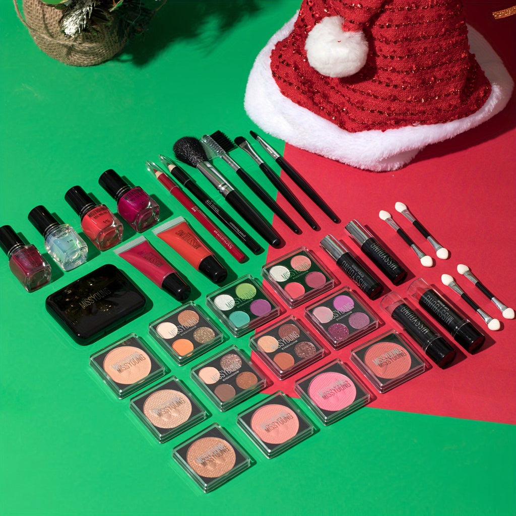 All-in-One Complete Makeup & Nail Kit Gift Set with Cosmetics (Nail Polish, Mascara, Eyeshadow) - Full Range Face, Eye & Lip Product Line, Multi-Functional Beauty Box with Brushes & Mirror - Perfect Birthday/Christmas/Holiday Tidesmit