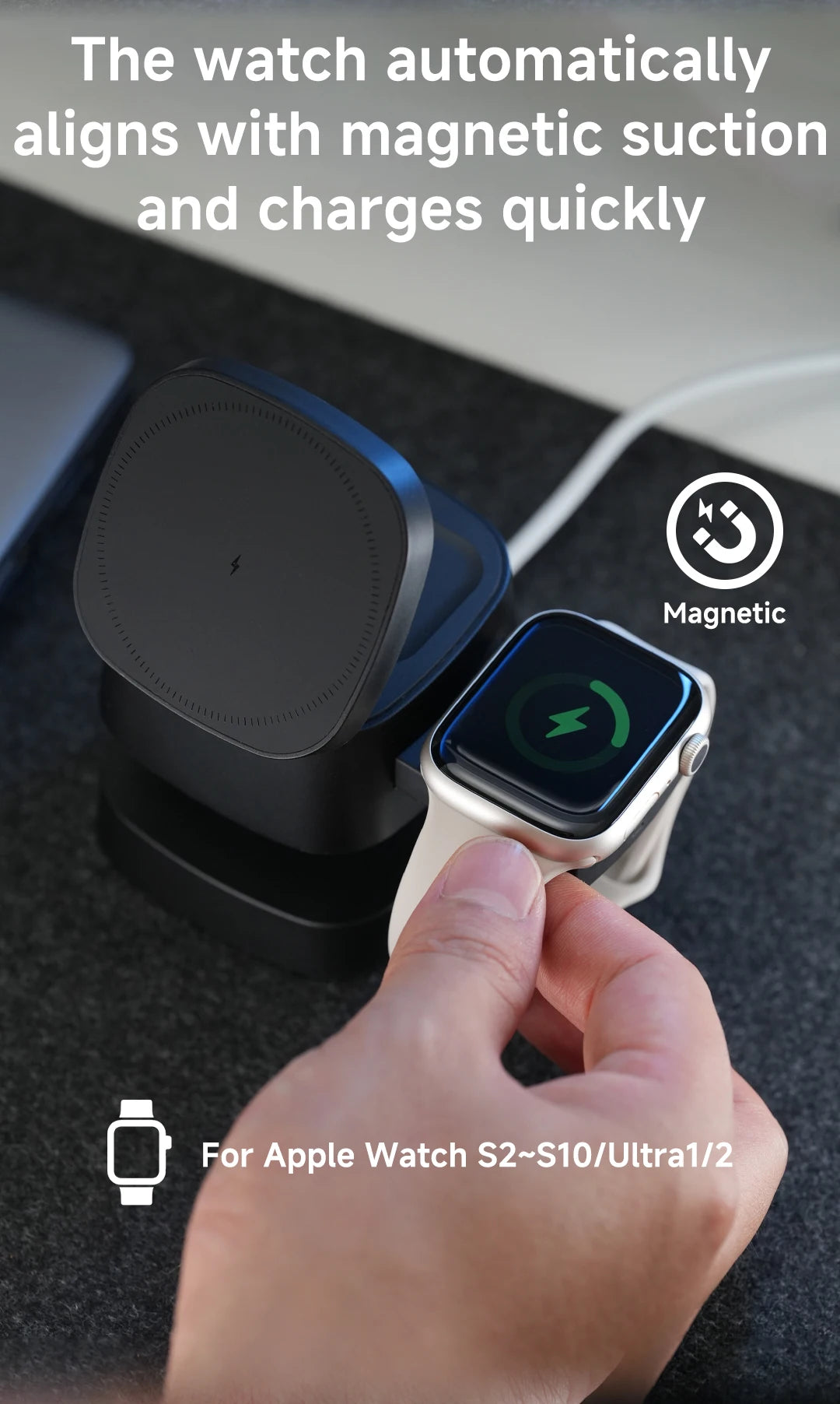 3-in-1 Wireless Charger for iPhone, Apple Watch & AirPods - Qi Certified Tidesmit