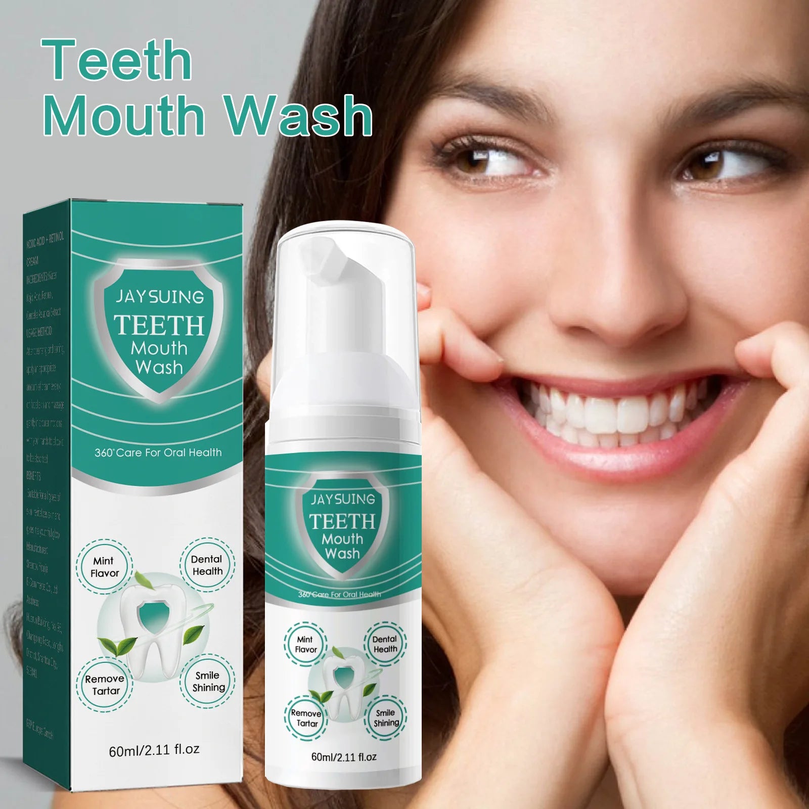 Tidesmit yellow teeth cleaning mousse for stain removal, plaque control, and fresh breath dental care