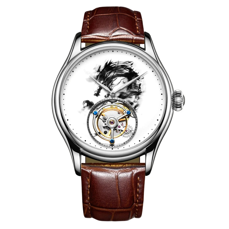 Classic Design 7011 Tourbillon Automatic Mechanical Watch Men Luxury Watch Manufacturer certified