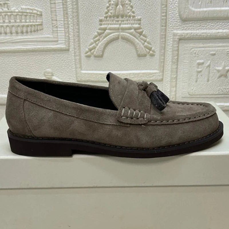 New Brand Women's Loafers Shoes Italian Designer High Quality Genuine Cow Leather slip on Dailywear Casual