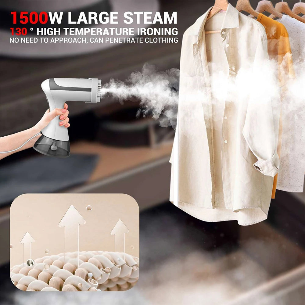 Tidesmit portable handheld garment steamer showing compact travel-friendly design for fast wrinkle removal