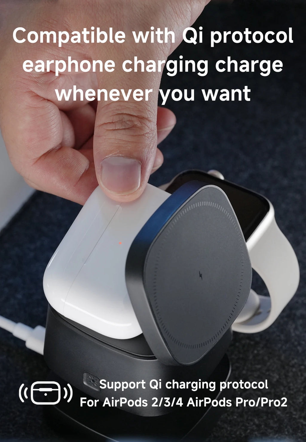 3-in-1 Magnetic Wireless Charger: Qi Certified Multi-Device Station Tidesmit