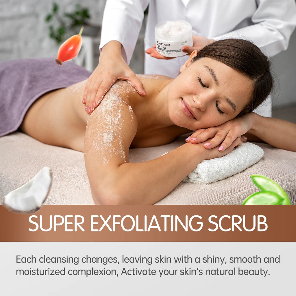 Coconut Body Scrub for Face - Exfoliating & Hydrating Natural Skincare Scrubs Treatments Tidesmit