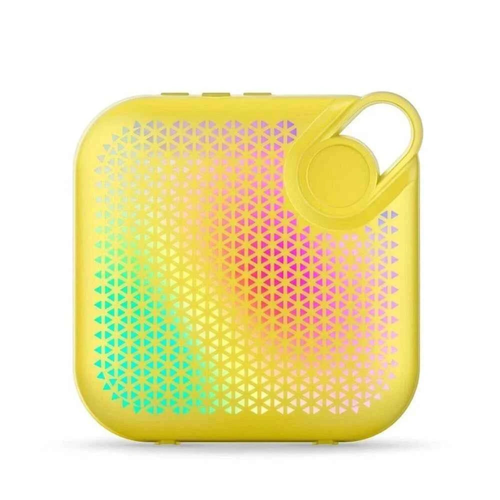 CTX Travel Outdoor Music Player for Bluetooth Speaker with RGB LED Lighting USB AUX Subwoofer Plastic Colorful Lights Yellow plastic My Store
