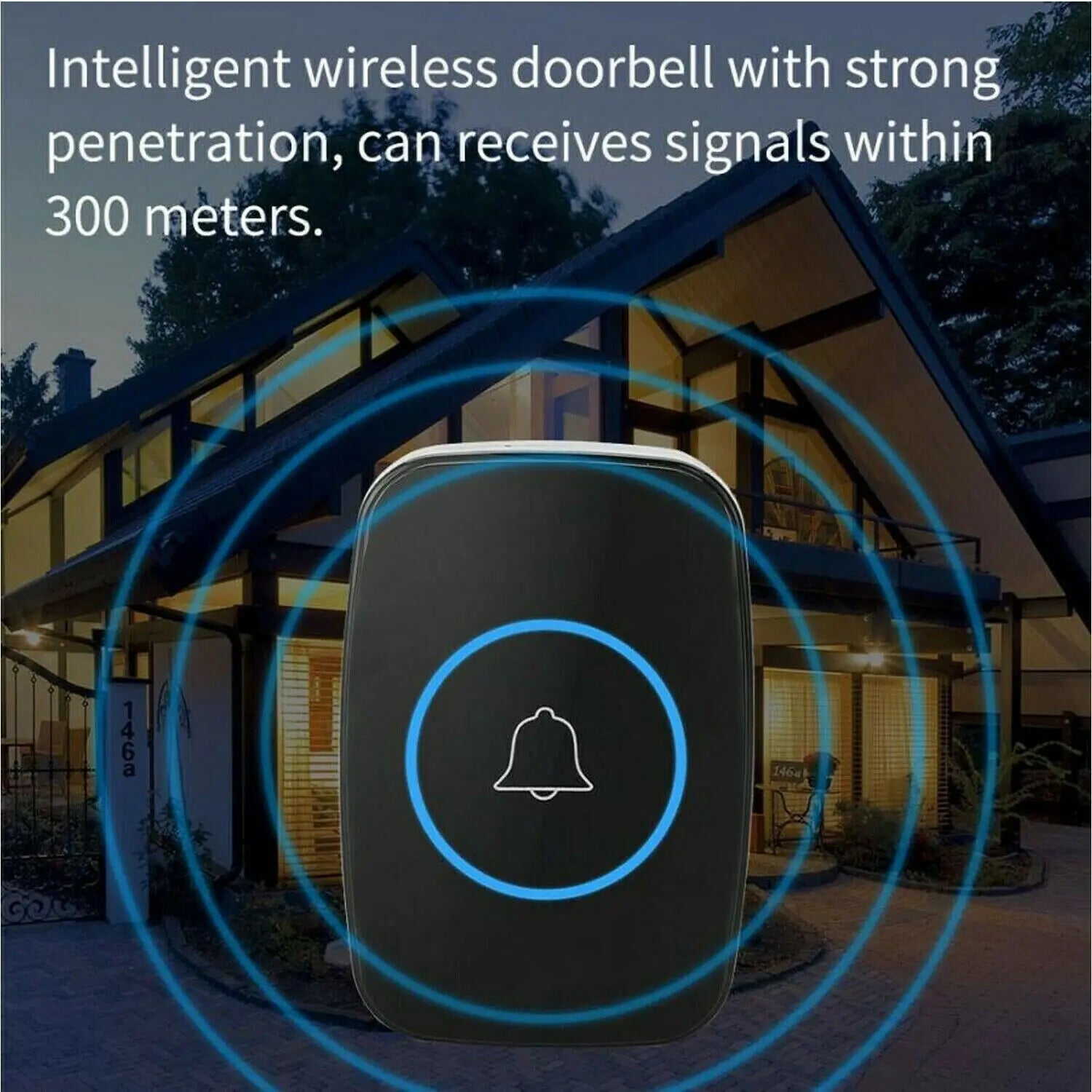 1000ft Wireless Doorbell Waterproof Long Range Battery Operated Cordless Door Bell