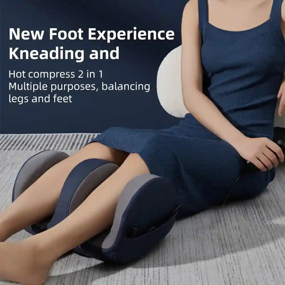 Electric Foot Massager with Heat - Shiatsu Deep Tissue Kneading Roller Blue Massage Roller Tidesmit