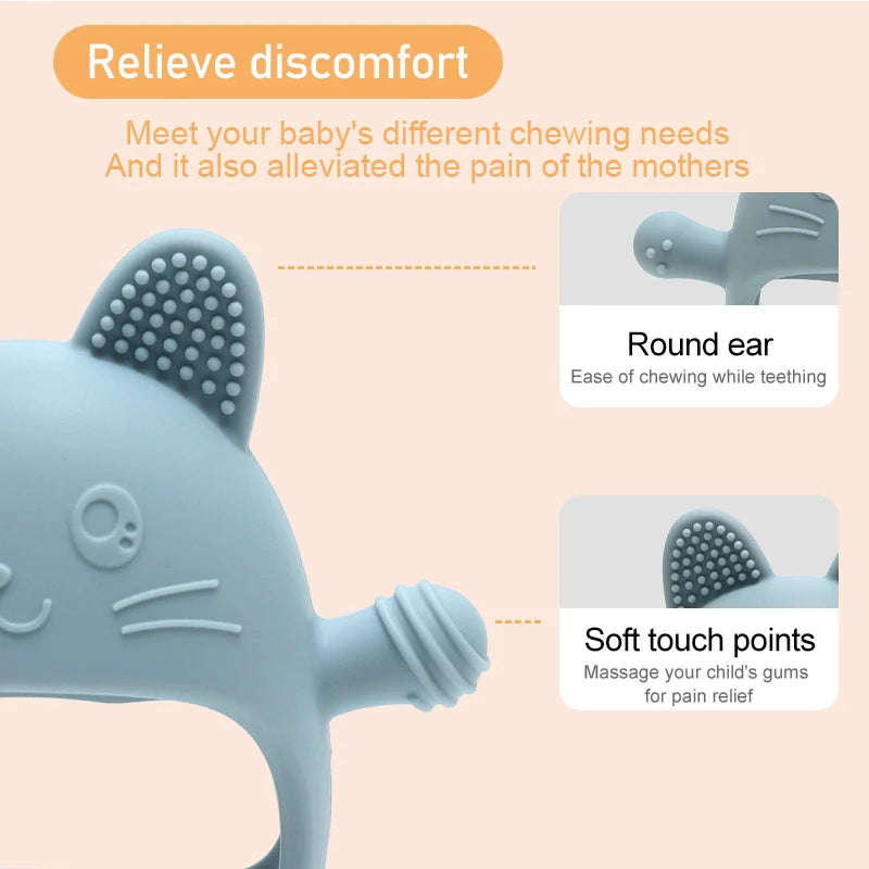 Baby Silicone Teether Gloves Toys BPA Free Silicone Soft Soothing Dental Care Gums Anti-eating Hand Molar Toys Baby Accessories