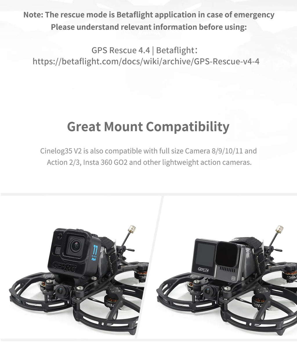 GEPRC Cinelog35 V2 Analog 6S FPV Drone for Freestyle Cinematography Tidesmit