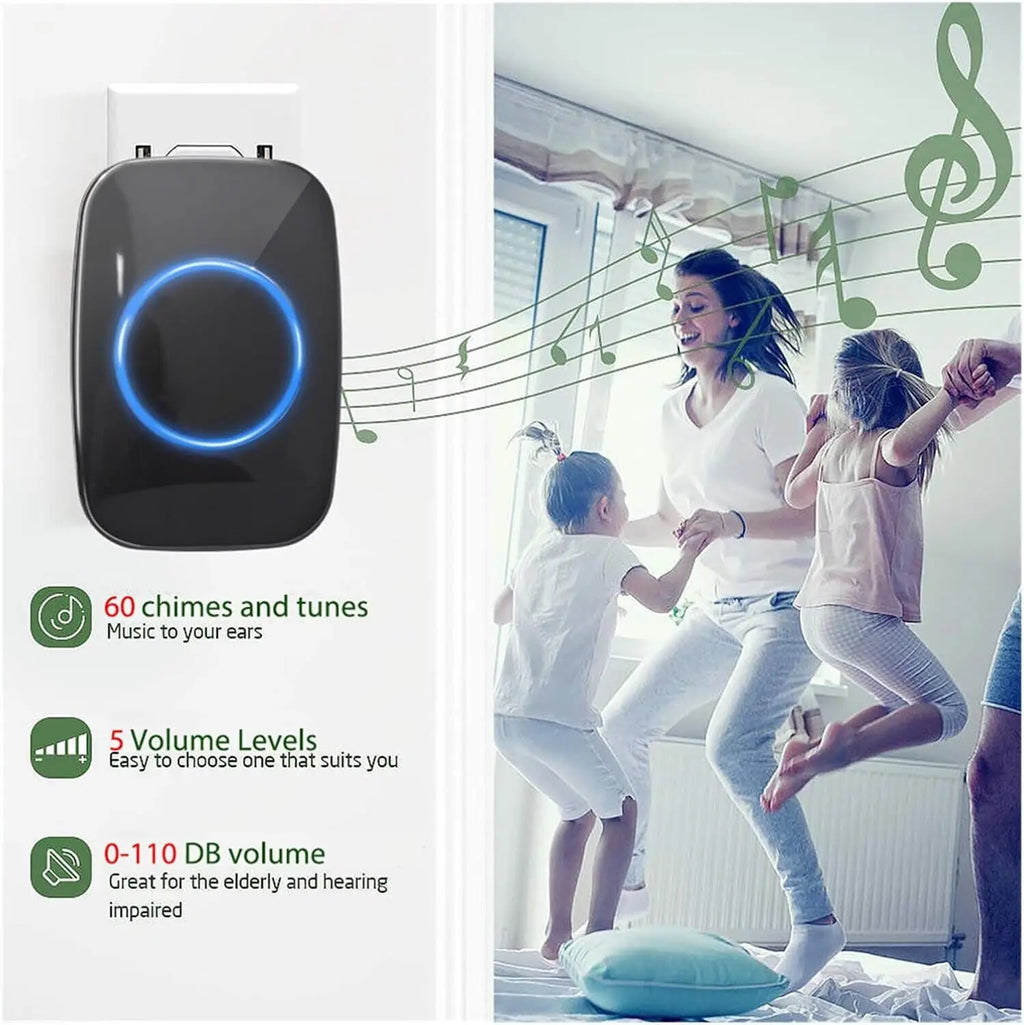 1000ft Wireless Doorbell Waterproof Long Range Battery Operated Cordless Door Bell