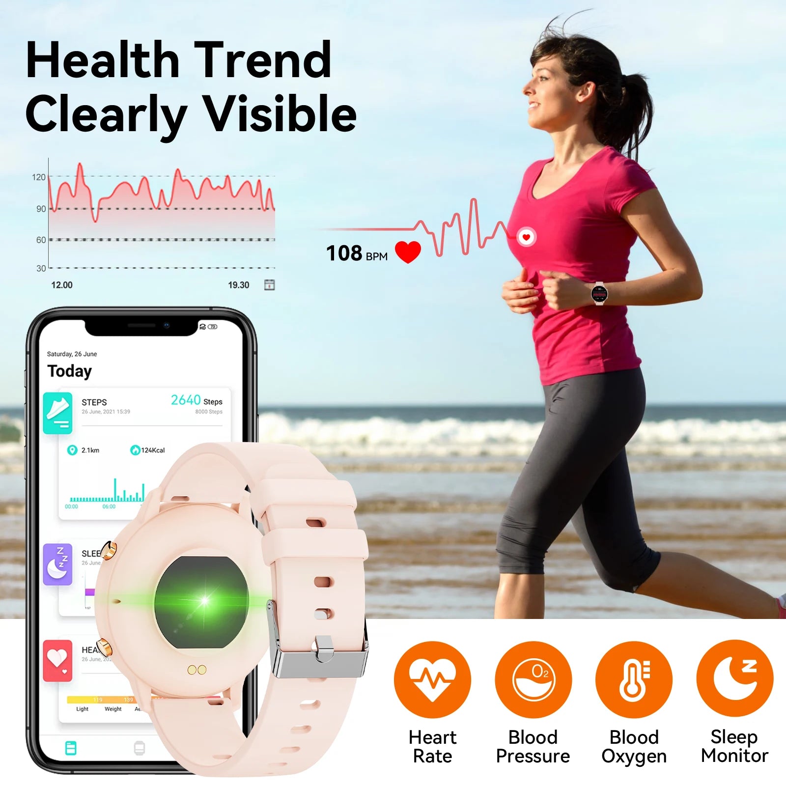 1.39'' HD 360*360 Smart Watch Bluetooth Calling, BLE5.2 IP67 Waterproof Fitness Tracker, Real-time Heart Rate Multi-Sport