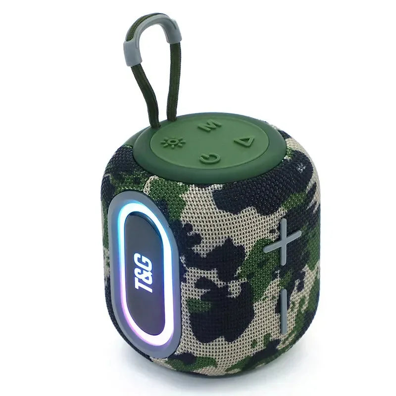 Portable BT Speaker Mini Outdoor Subwoofer with TWS/AUX Braided Music Center with Colorful Light for Parties Mobile Phones Camouflage My Store