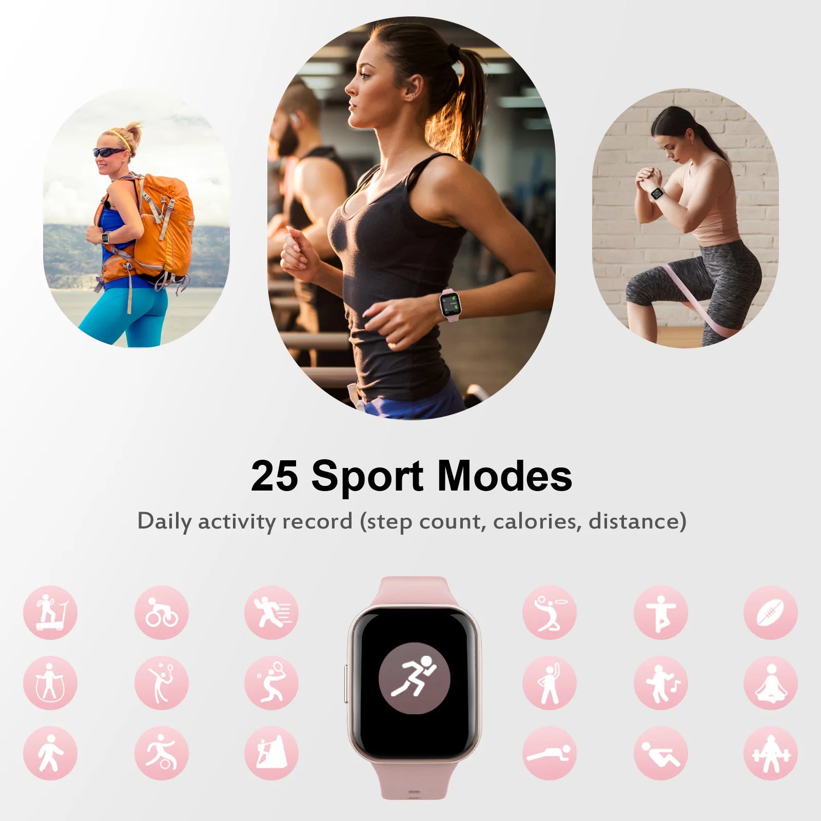 Q23 Smart Watch, Fitness Tracker Watch, 1.69'' Touch Smartwatch Fitness Watch with Pedometer/Sleep Monitor.