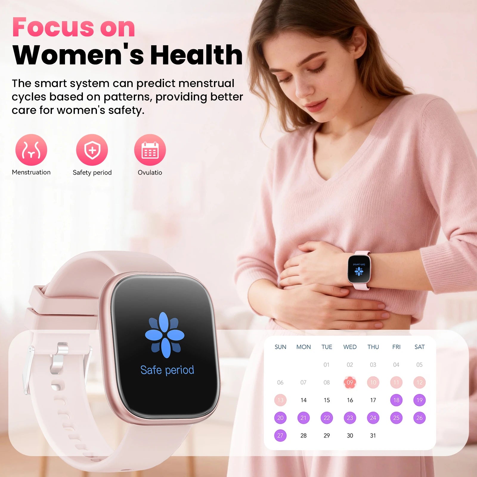 Ladies Smart Watch Fitness Tracker 2026 Updated Version 1.83" HD Screen 115+ Sports Mode Health Watch Sleep Heart Rate Menstrual Tracking Waterproof with 7 Bands Gift Box Women Birthday Gift