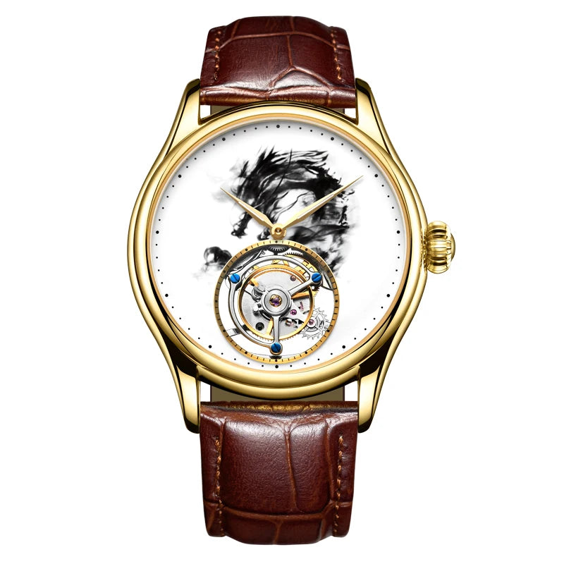 Classic Design 7011 Tourbillon Automatic Mechanical Watch Men Luxury Watch Manufacturer certified