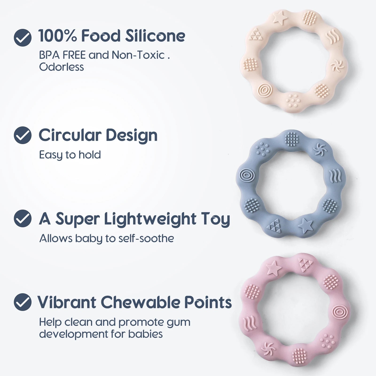 1PCS Baby Silicone Teether Food Grade Newborn Pacifier Relief Design Teether Infant Tactile Training Toys Infant Teething Toy