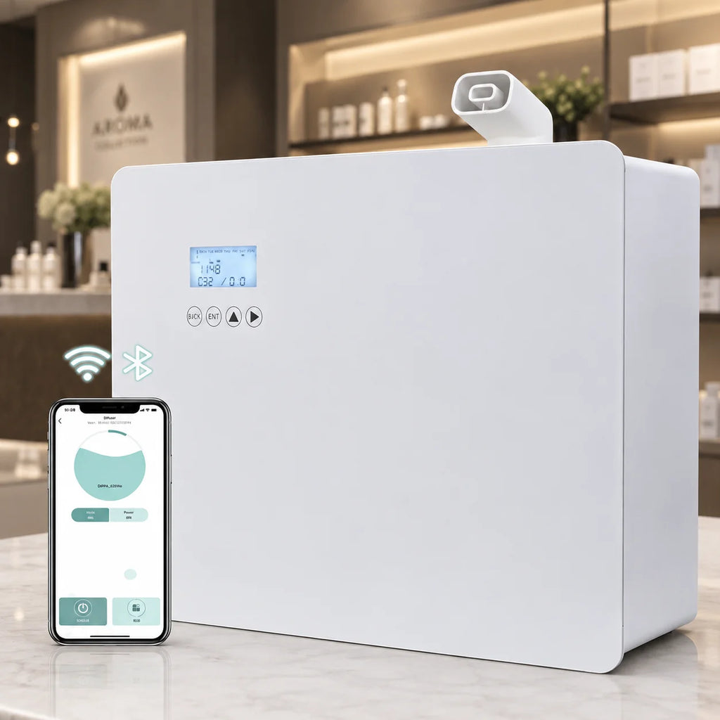 Smart Waterless Scent Diffuser Machine WiFi Bluetooth App Control Aroma Essential Oil Diffuser for Home Hotel Office Large Room