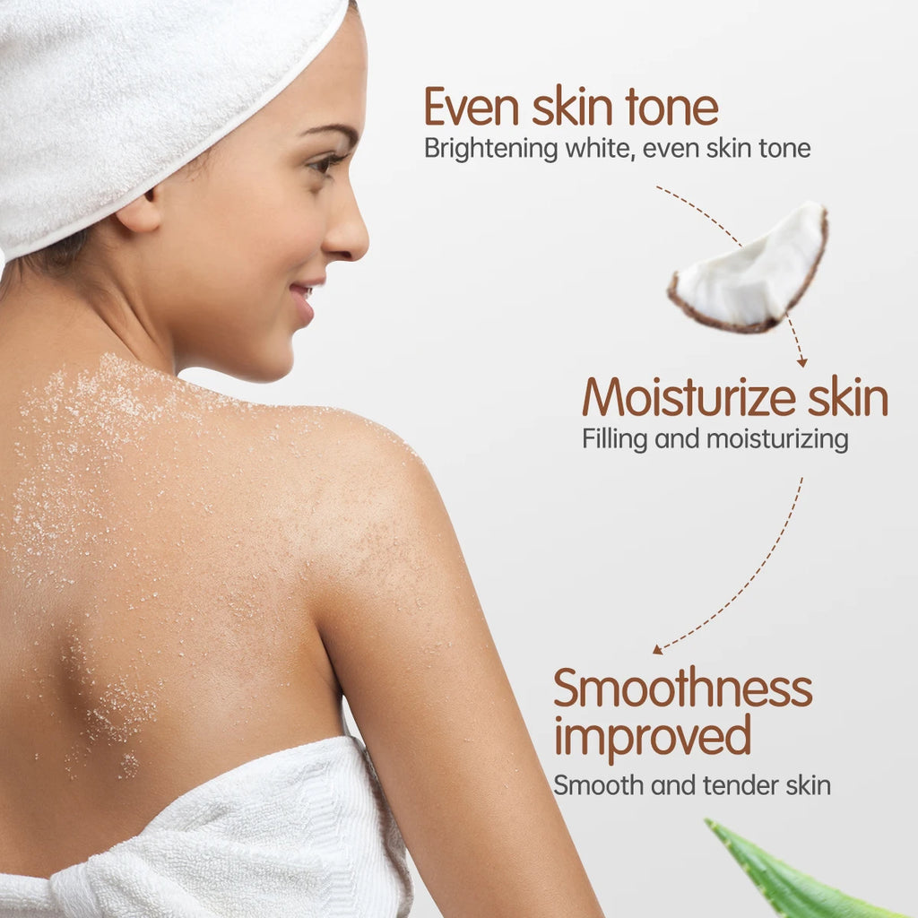 Coconut Body Scrub for Face - Exfoliating & Hydrating Natural Skincare Scrubs Treatments Tidesmit
