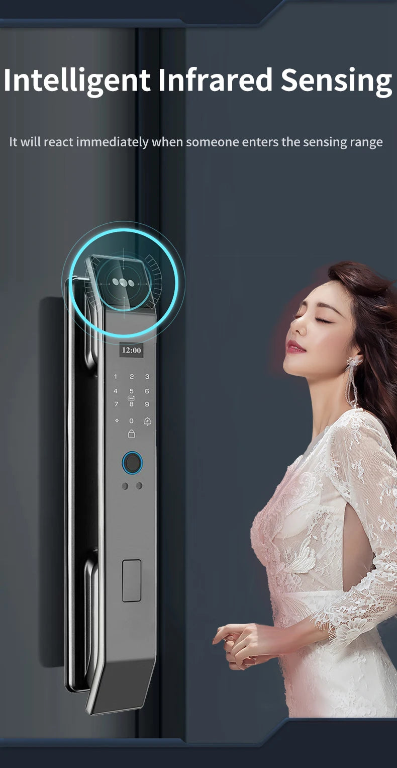 Wishome WiFi APP Smart Door Lock 3D Face Recognition Fingerprint Electronic Door Lock