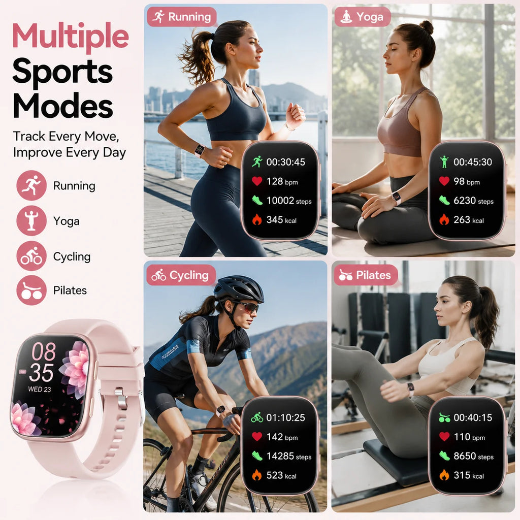 Ladies Smart Watch Fitness Tracker 2026 Updated Version 1.83" HD Screen 115+ Sports Mode Health Watch Sleep Heart Rate Menstrual Tracking Waterproof with 7 Bands Gift Box Women Birthday Gift
