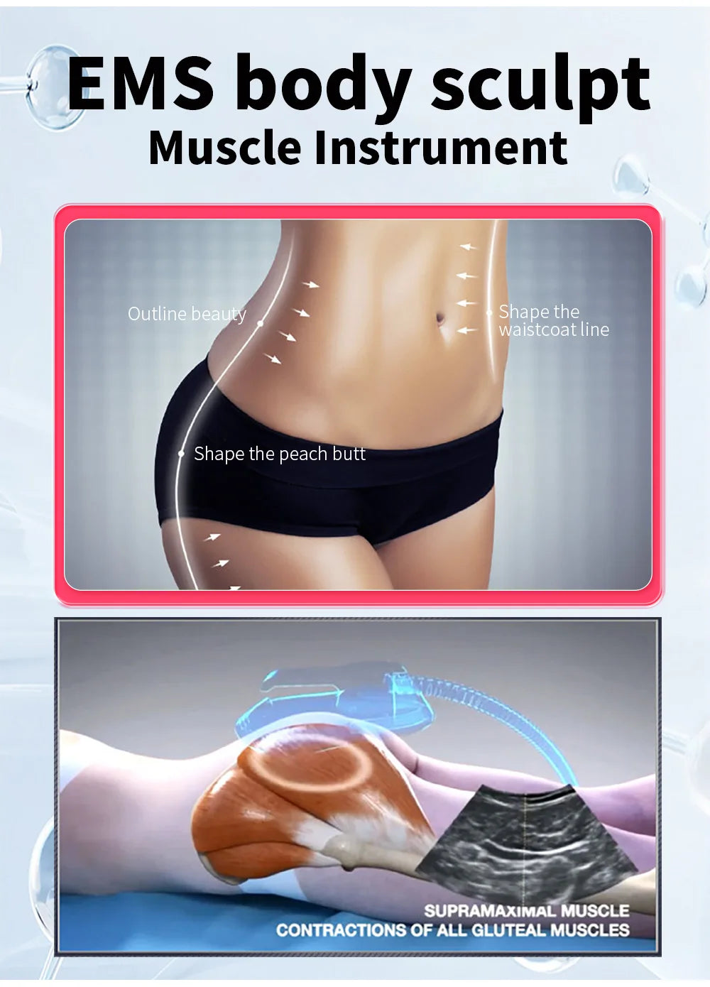 HIEMT Body Shaping Machine Muscle Stimulator with RF - Tidesmit Back Massage Instrument Tidesmit