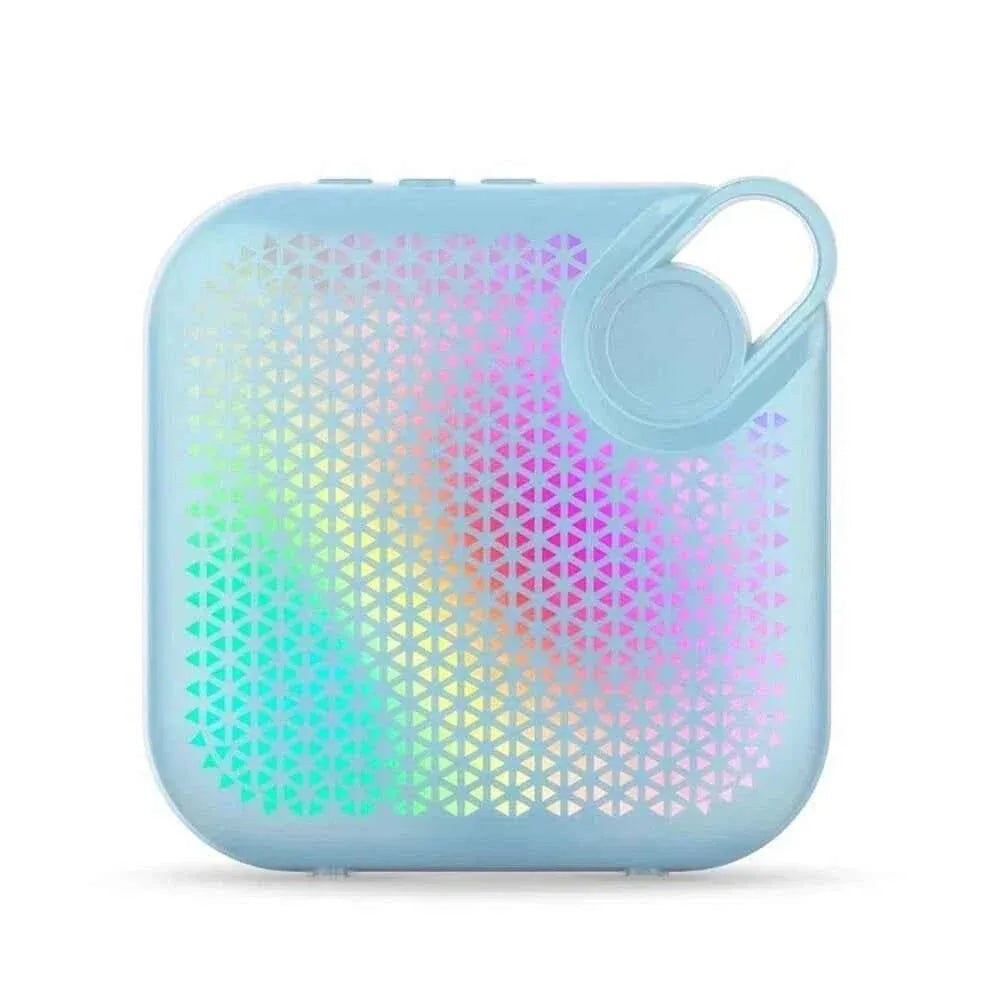 Portable Bluetooth Speaker with RGB LED and Bass Boost - Blue Blue plastic My Store