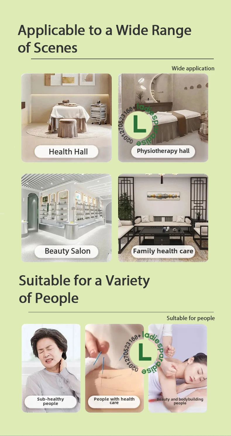 DDS bioelectric therapy massager for pain relief and wellness, shown in clinics, spas, and home health care settings.