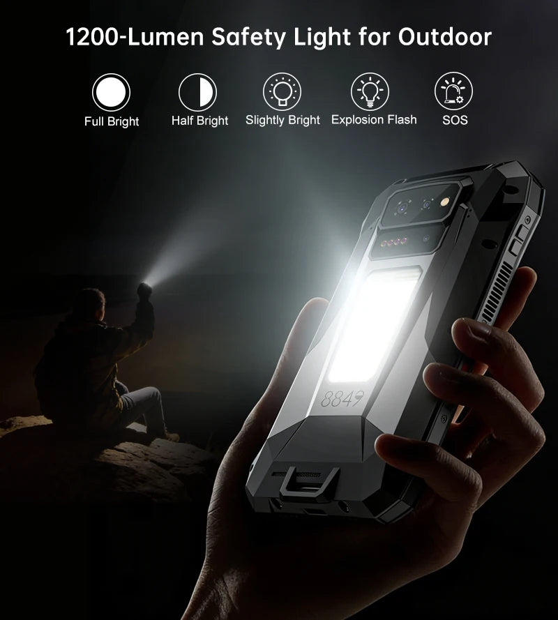 Unihertz TANK X 8849 5G Smartphone 32+512GB Built-in 1080P 220 lumen Projector 50MP+64MP Camara Android 15 17600mah Battery NFC