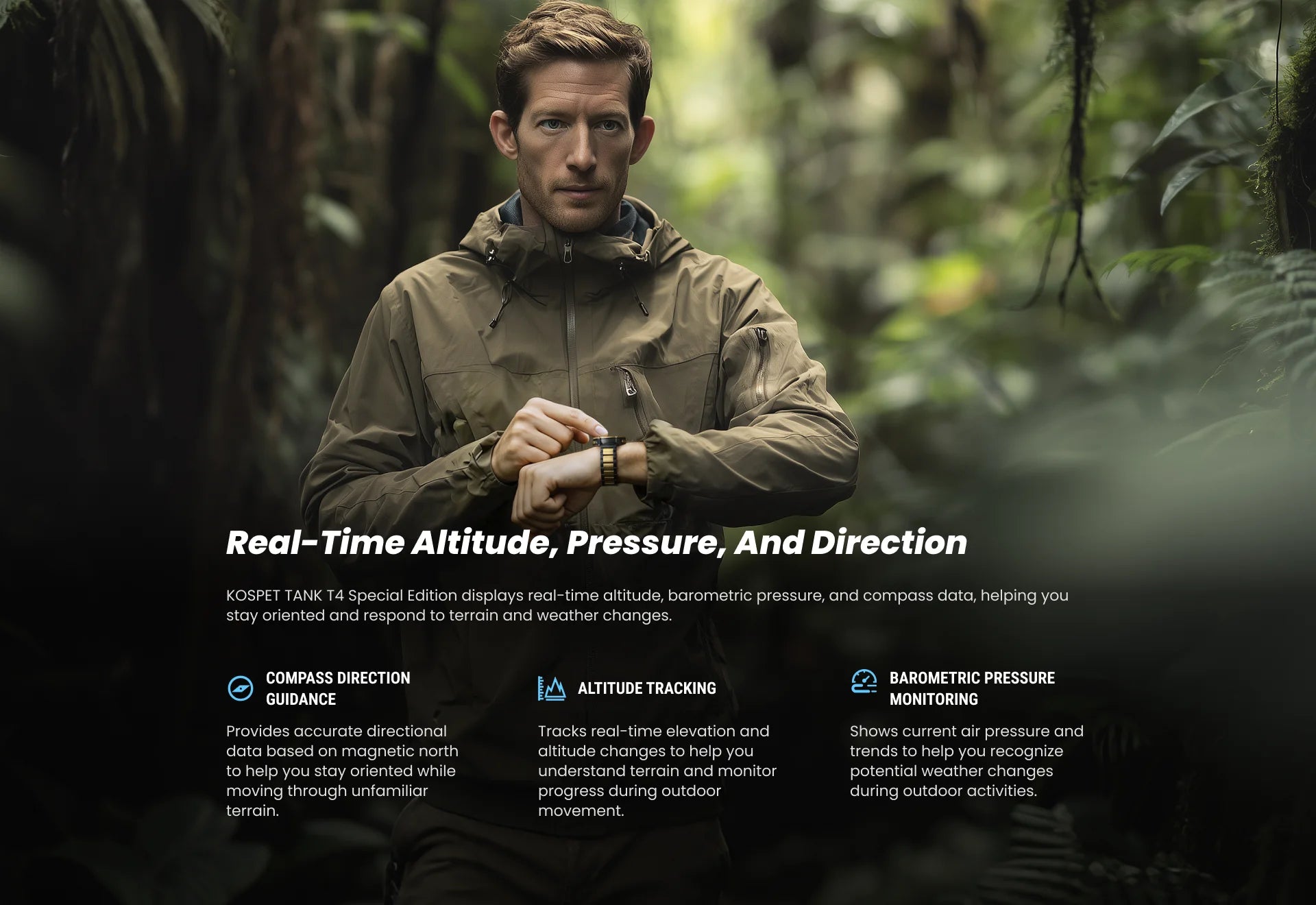 2026 New KOSPET Tank T4 SE Smart Watch for Men 6-Sat GPS Offline Maps 10ATM Waterproof Heart Rate Skiing Hiking for Android iOS