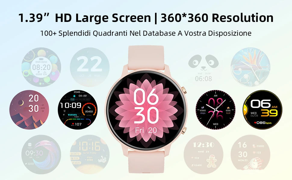 1.39'' HD 360*360 Smart Watch Bluetooth Calling, BLE5.2 IP67 Waterproof Fitness Tracker, Real-time Heart Rate Multi-Sport