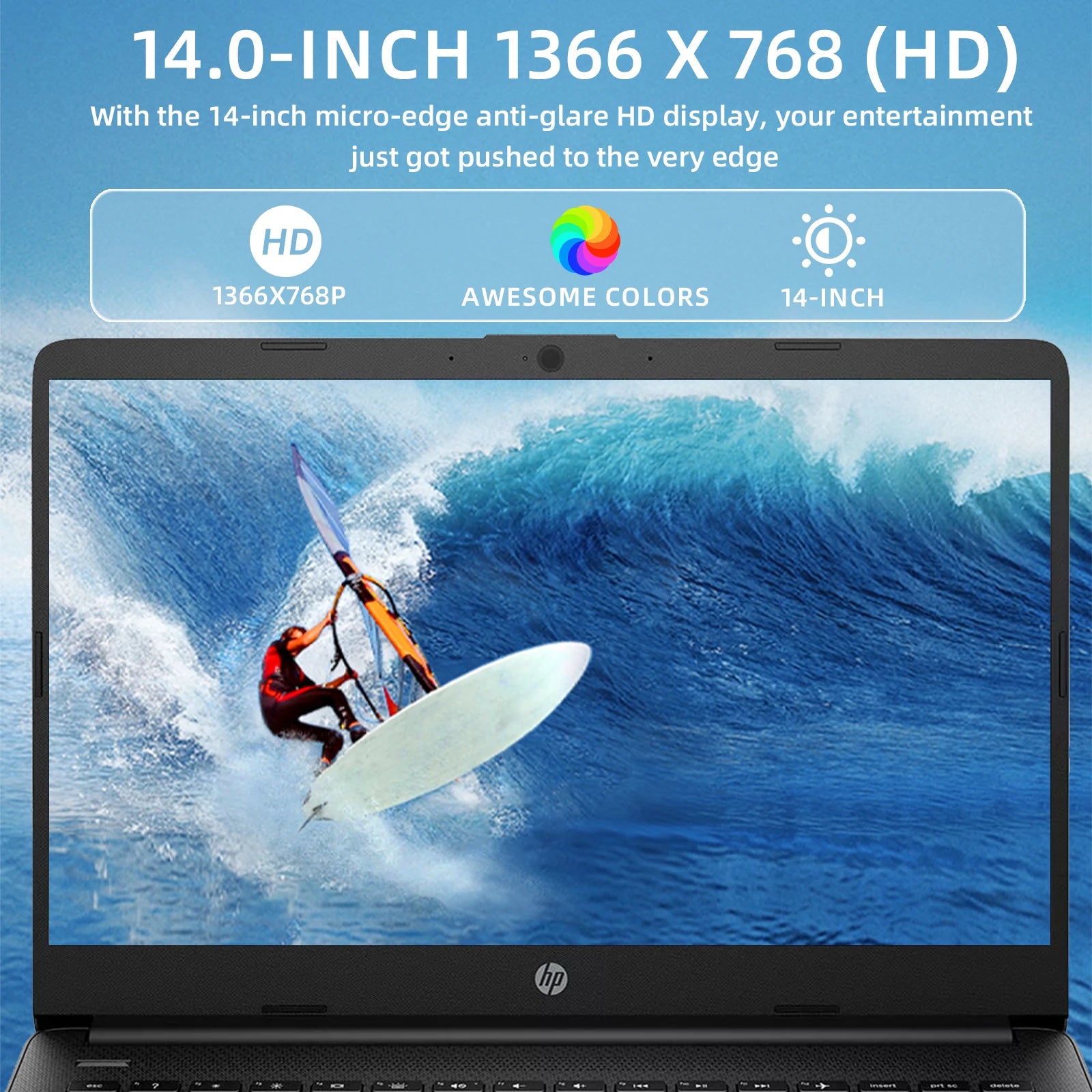 HP 14" Business Laptop,Intel Celeron N4120,4GB RAM,128GB eMMC,1 Year Office 365,Windows 11 Home, Black