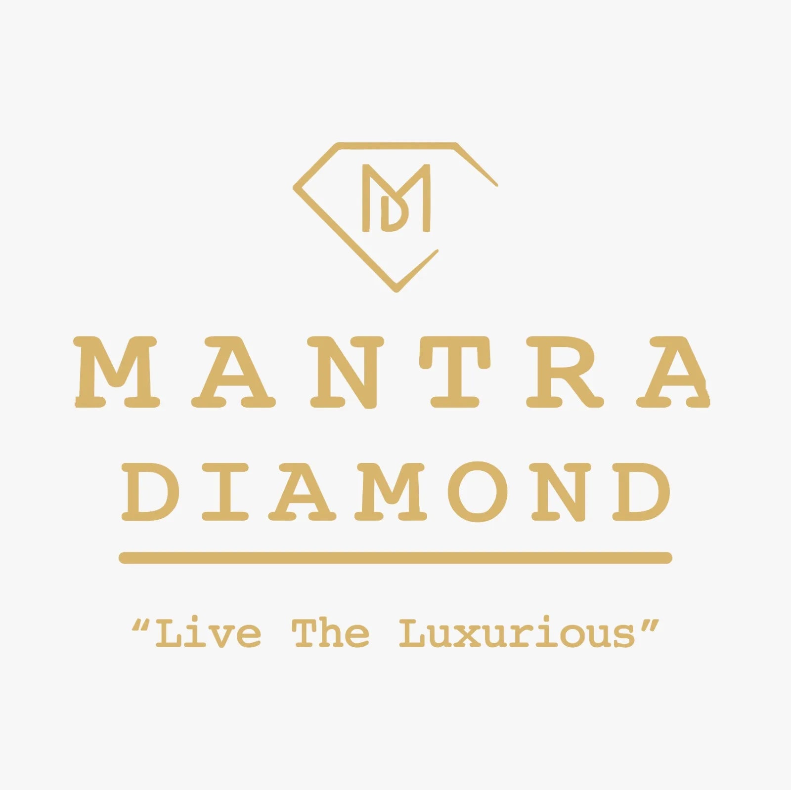 Mantra Diamond logo with gold text and diamond icon