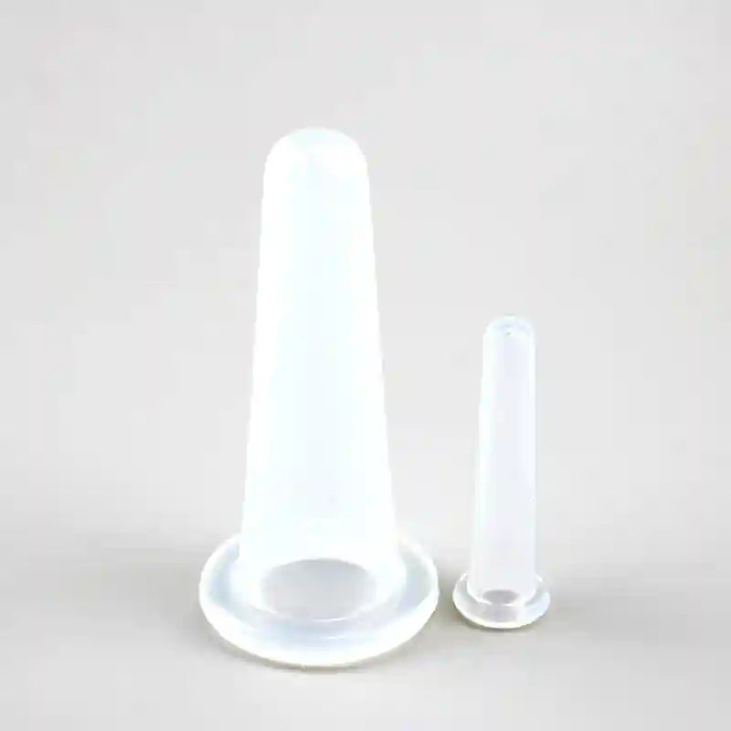 Silicone Facial Cupping Massage Cups - 2-Piece Anti-Aging Set Eye Massage Instrument 1M 1S white Tidesmit