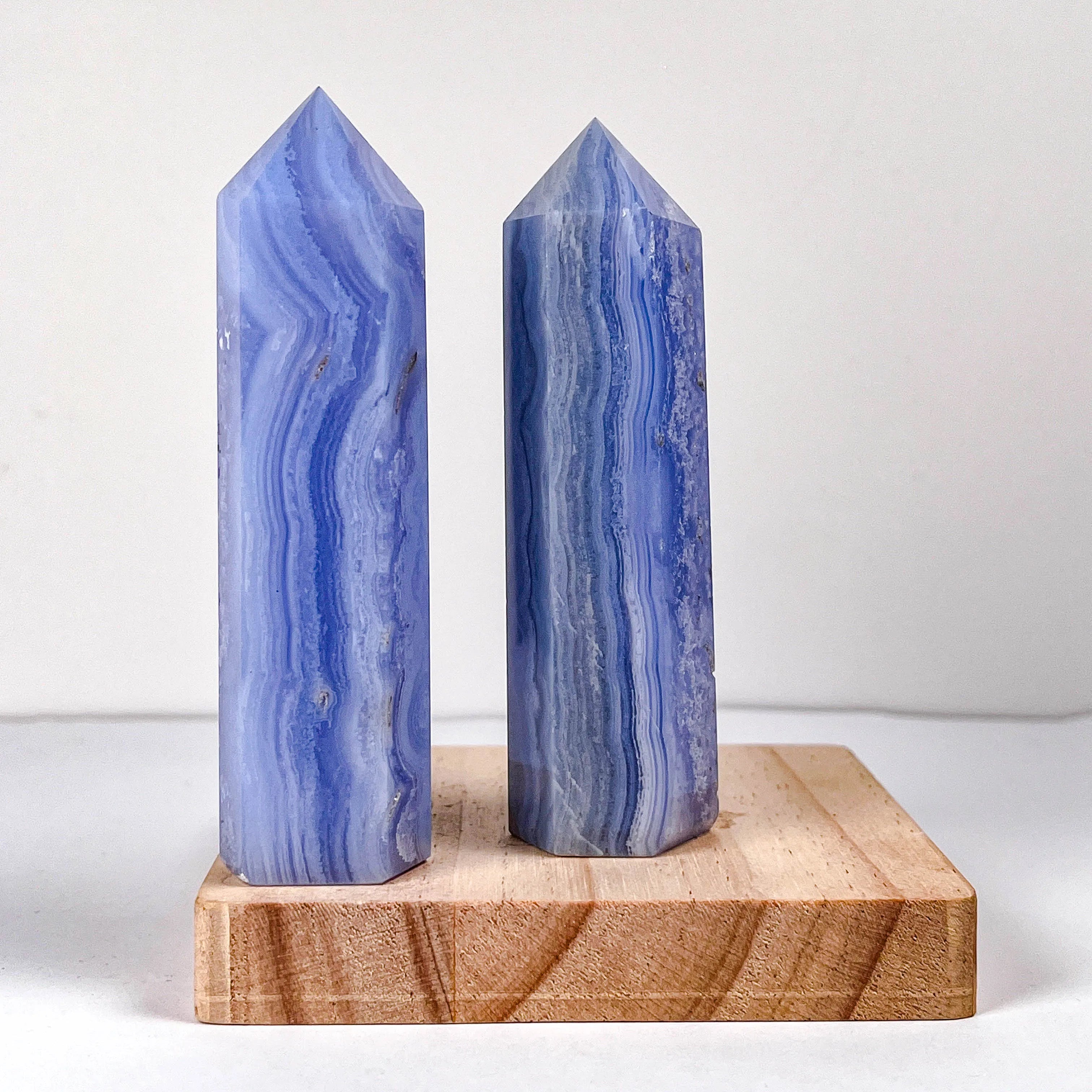Wholesale Natural Blue Lace Wand Rare Crystals Tower Gem Stone Blue Lace Agate Crystal Points
