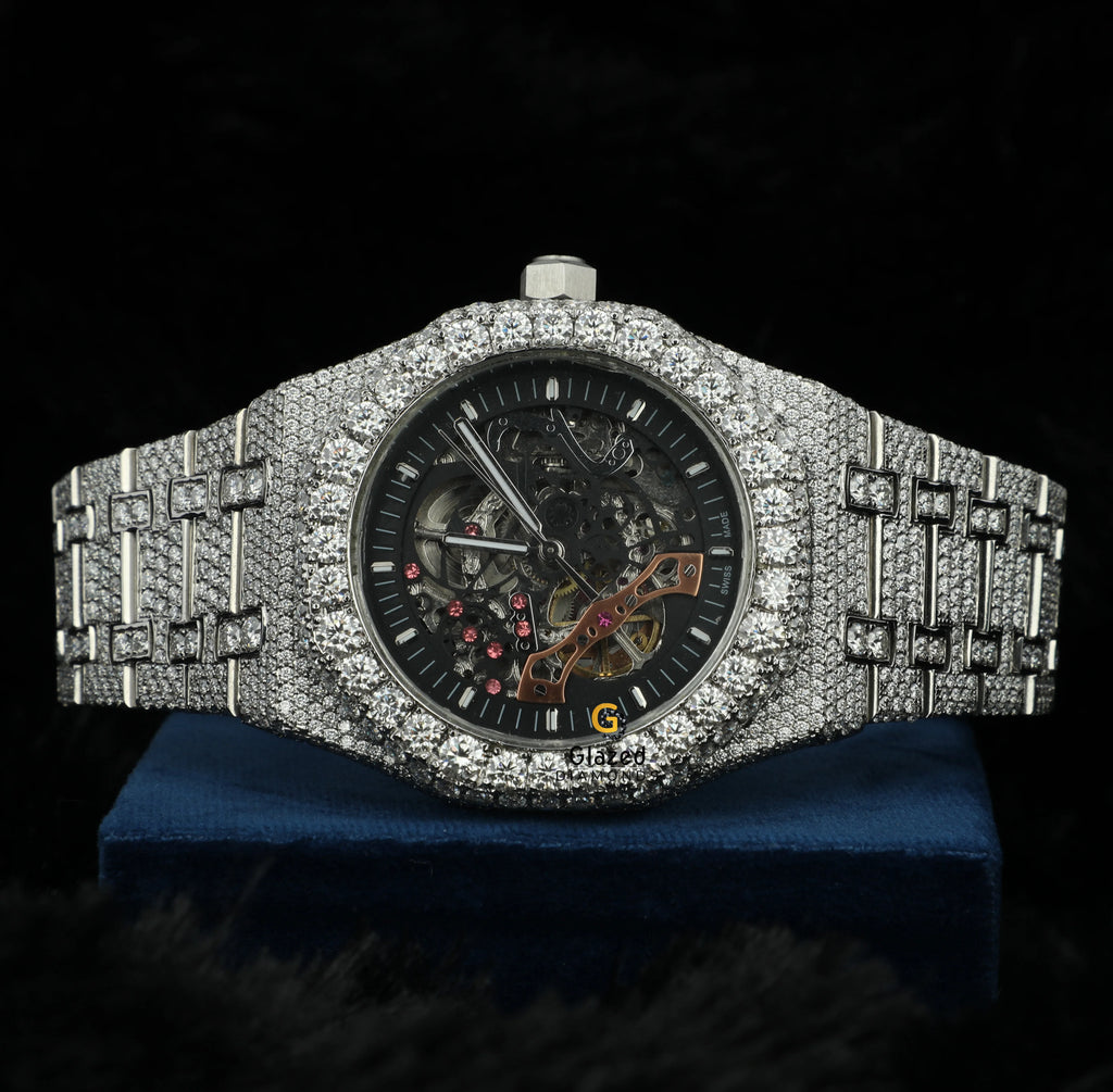 Discover the Epitome of Luxury in Custom High Quality Stainless Steel Mens Chronograph Moissanite Diamond Watch With VVS Clarity